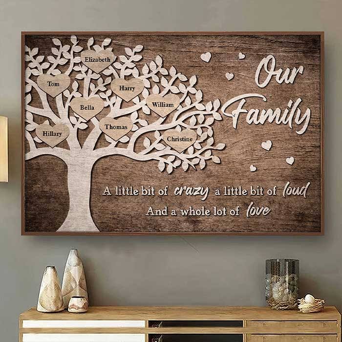 A Little Bit Of Crazy - Personalized Horizontal Poster, Room Decor Home Bliss - Gift For Grandparents, 18 x 12 - Pawfect House