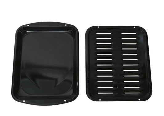 Whirlpool 4396923 Porcelain Broiler Pan and Grid, Black