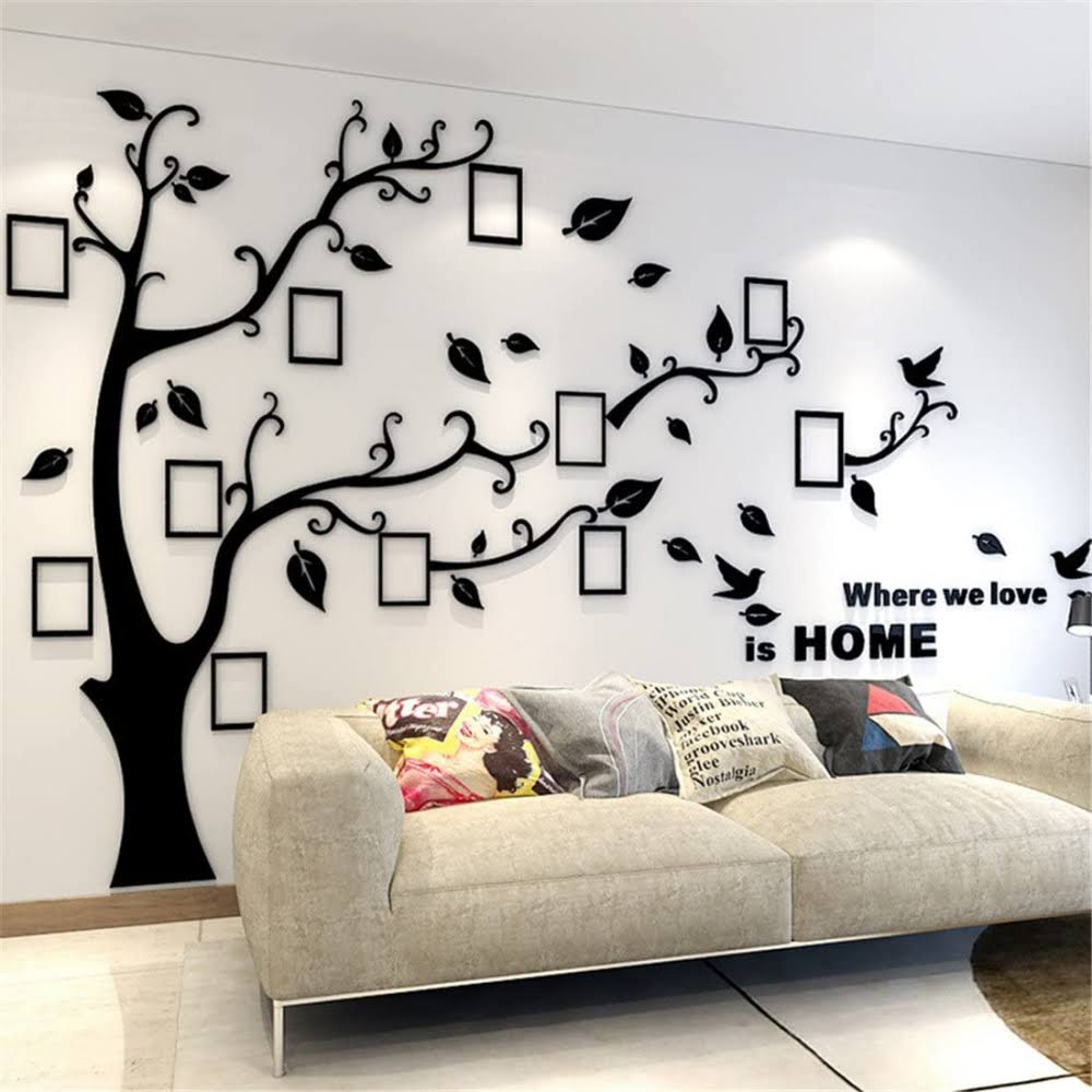 3D Tree Wall Stickers DIY Photo Frame Tree Wall Decal Family Photo Frame Sticker Murals Wall Decor Living Room Bedroom TV Background Home