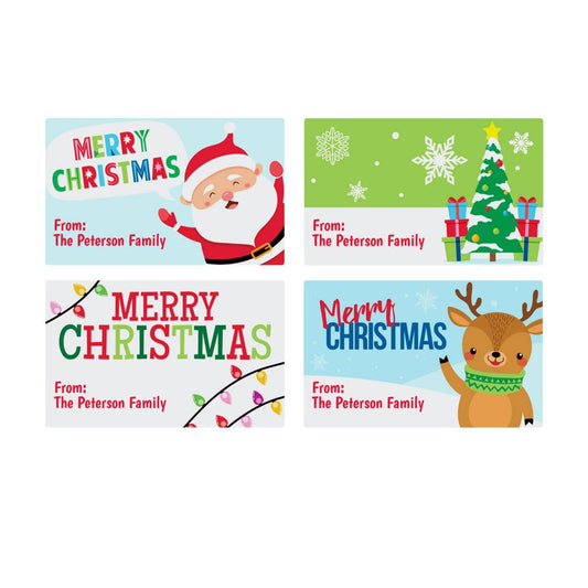 80 Pc 3 Bulk Personalized Rectangular Santa