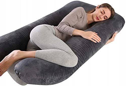 Wndys Dream 60 inch Pregnancy Pillow with Removable Velvet Cover, Side J Type Full-Body Pillow for Back, Legs and Belly Support, Comfortable