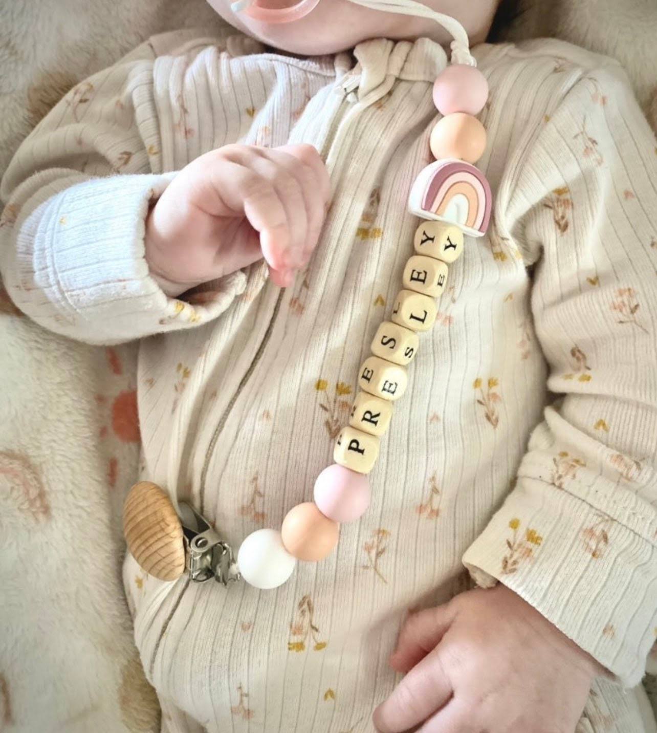 ! Rainbow Pacifier Clip | Boho | Newborn | Preemie | babyshower gift | Custom | Personalized | with name | Rainbow baby