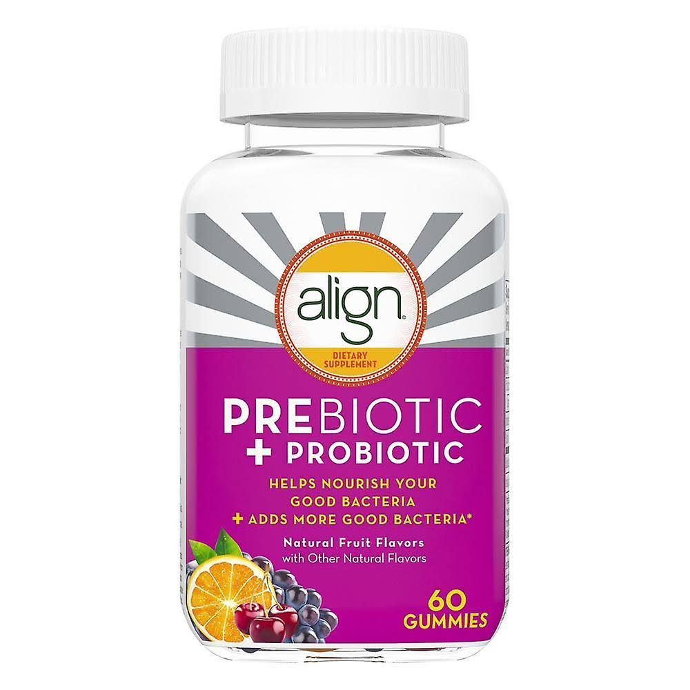 Align Dualbiotic Prebiotic + Probiotic Natural Fruit 60 Gummies