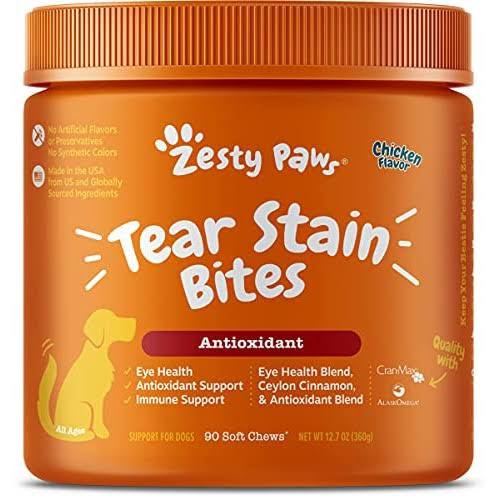 Zesty Paws Tear Stain Bites for Dogs Chicken, 90ct