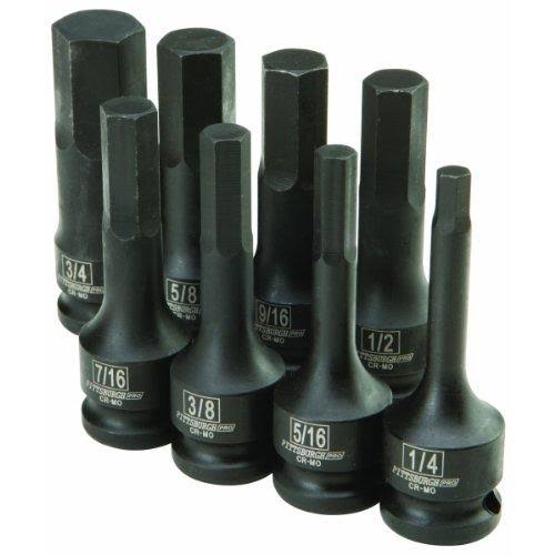 8 PC 1/2 in. Drive SAE Impact Hex Socket Set