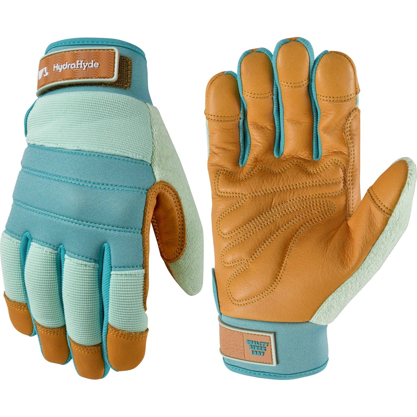 Womens HydraHyde Water-Resistant Leather Palm Hybrid Work Gardening Gloves, Large (Wells Lamont 3250)