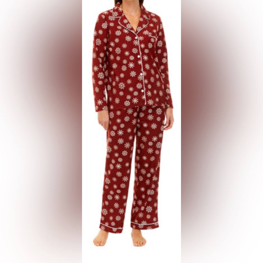 Wonderly Womens Intimates & Sleepwear Nwt Wonderly Size M Knit Flannel Notch Pajama Set With Headband Msrp $68