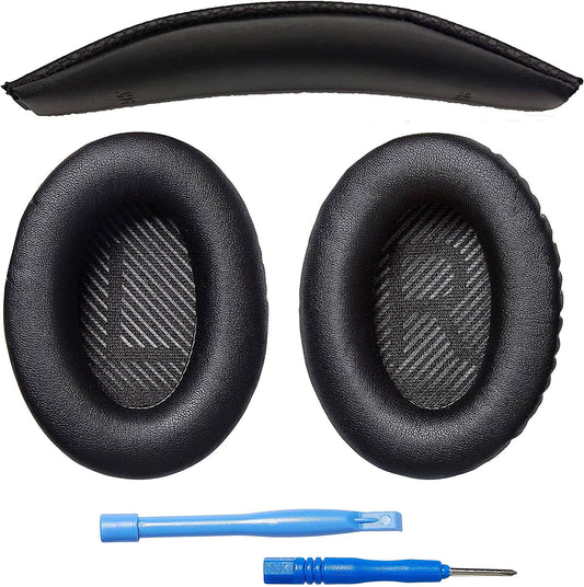 Accessory House Replacement QC35 / QC35 ii earpads and QC35 Headband / QC35 ii Headband V3 pad Cushion Compatible with Bose QuietComfort 35 and Bose