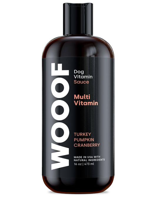 WOOOF dog Multivitamin Sauce. All-In-One dog vitamin supplement. Over 25 Vitamins & Nutrients