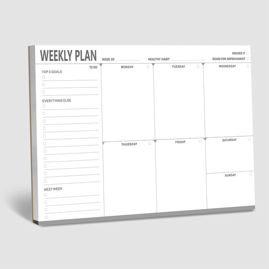 Weekly Planner Desktop List Note Pad to Do List with Magnet MOUNTINGS for Fridge Locker (90 Sheets 9 inch x 6 inch)