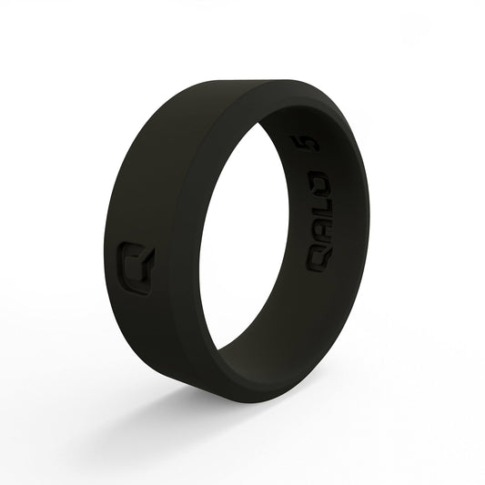 Womens QALO Modern Silicone Ring, 6, Black