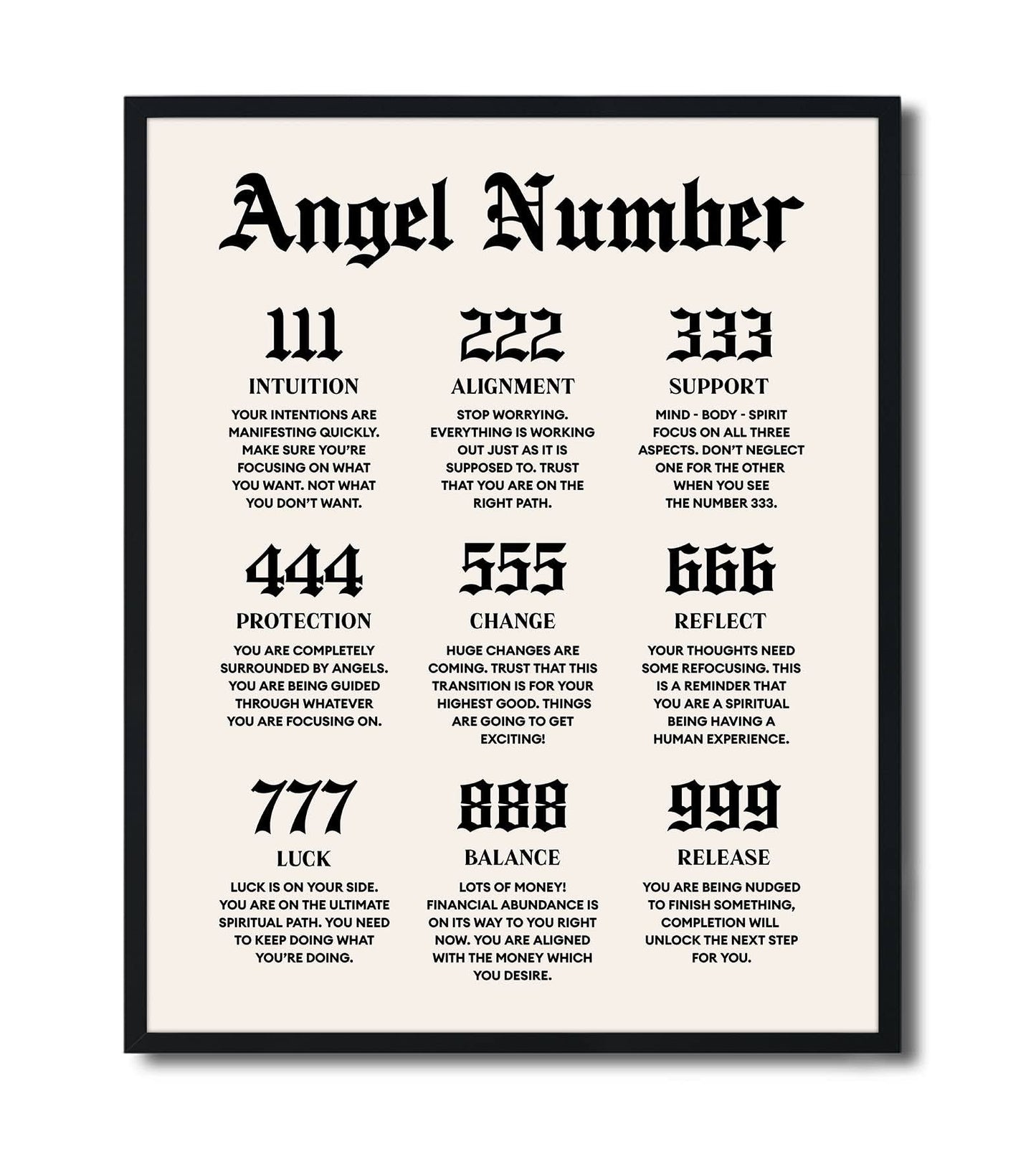 16x20in Angel Number Poster Unframed Divine Message Aura Gradient Posters