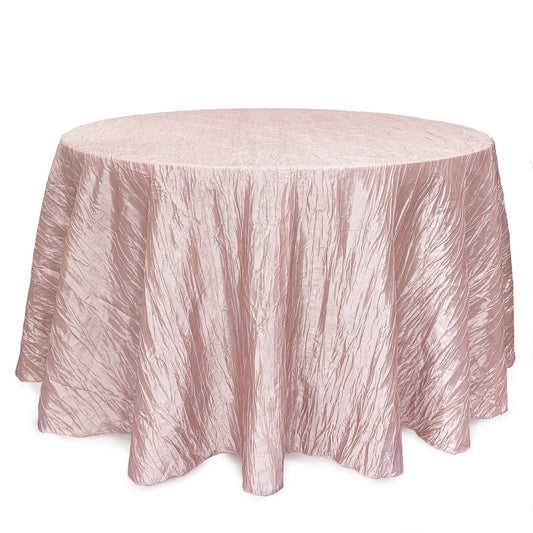 Your Chair Covers - 120 inch Round Crinkle Taffeta Tablecloth Champagne, Beige