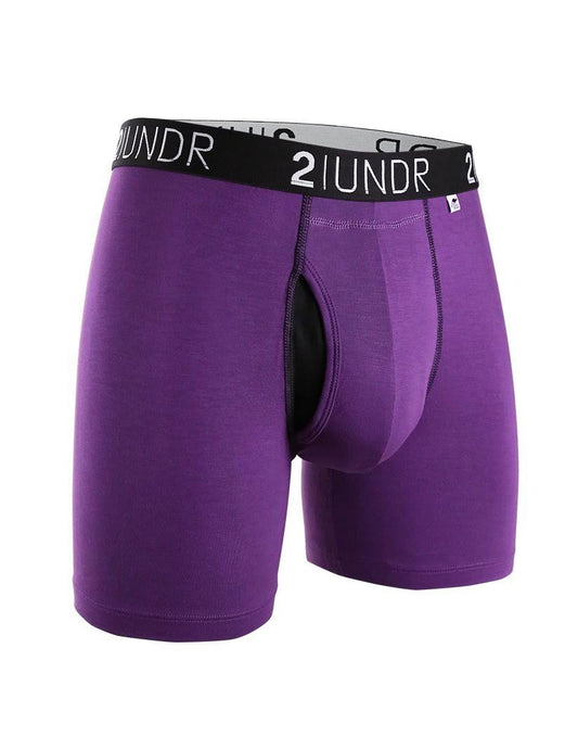 2UNDR Mens Swing Shift Boxer Brief - Purple M