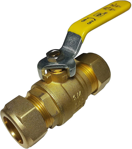 1 Piece XFITTING 3/4 Compression Ball Valve - Full Port, Lead-Free Brass, 600 WOG