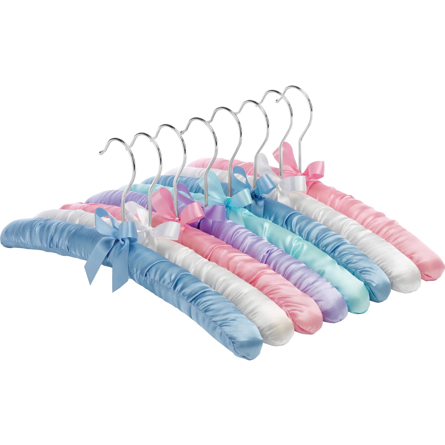 Whitmor Satin Padded Hangers Pastel Set of 8