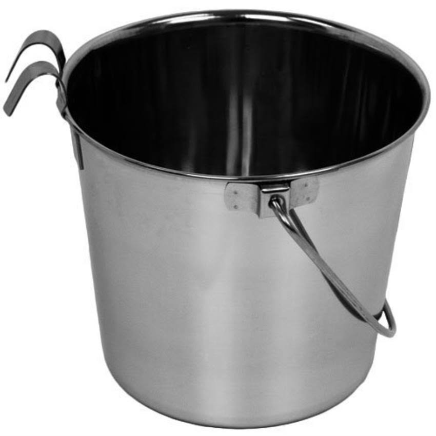 Advance Pet Products Heavy Stainless Steel Flat Side Bucket 2-Quart