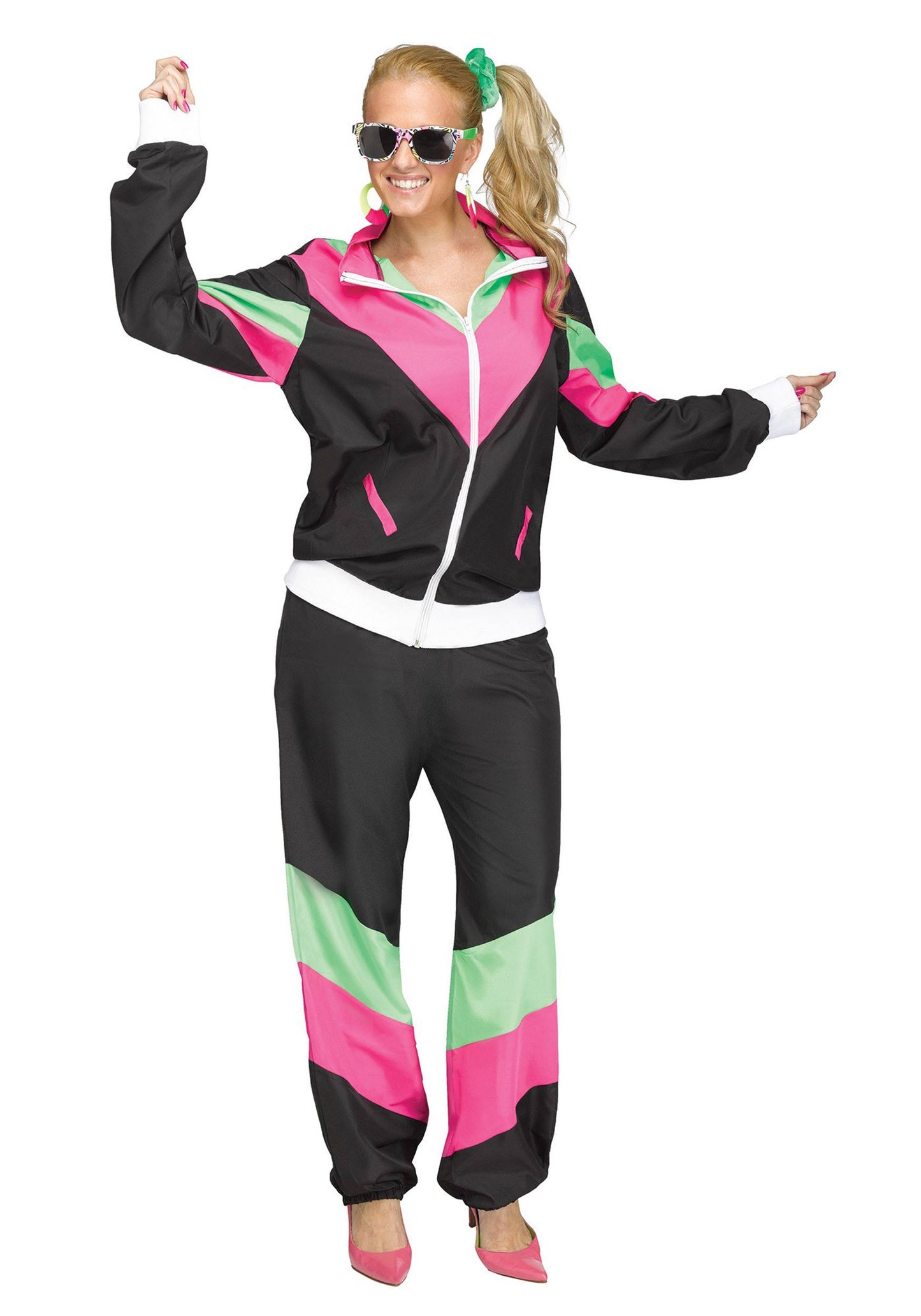 Womens 80s Track Suit Plus Size Costume 2x