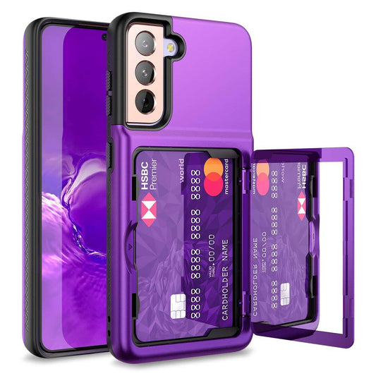 WeLoveCase Samsung Galaxy S21 Wallet Case with Credit Card Holder, Purple