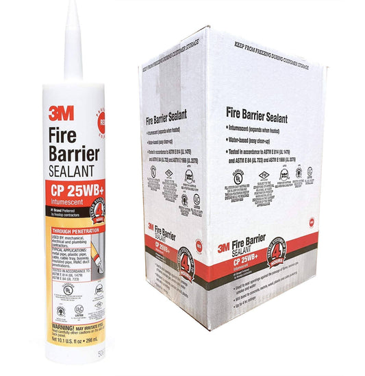 12 Pack 3M CP-25WB+ 4 Hour Fire Barrier Sealant - 10.1-oz Cartridge