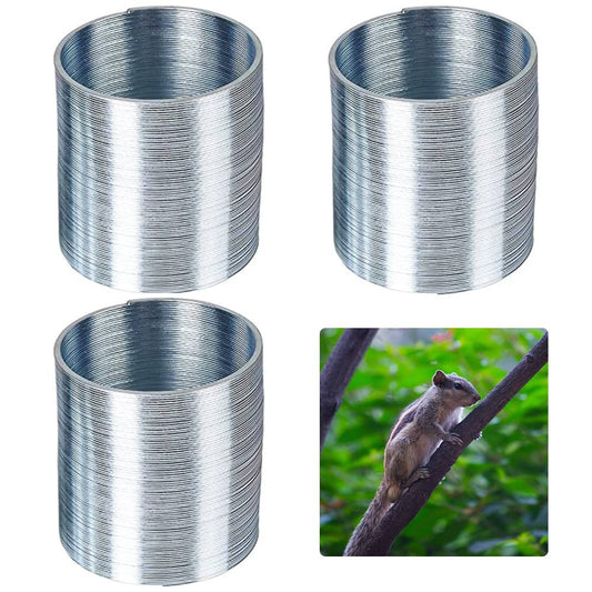 3 PCS Metal Squirrel Baffle Squirrel Barrier Spring Coil Guard Protects Hanging Bird Feeders for Outdoor Poles