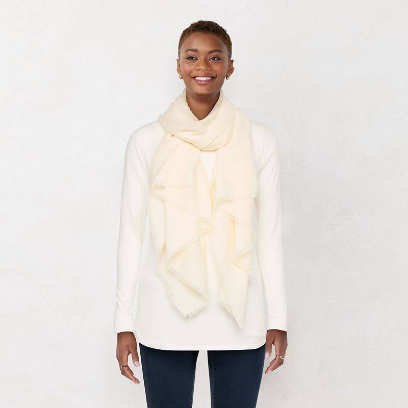 Womens LC Lauren Conrad Solid Oversized Wrap Scarf, White