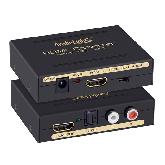 4K HDMI Audio Extractor Splitter avedio Links 1080p HDMI to HDMI Audio Converter + Optical Toslink Spdif + RCA L/R Stereo Analog Audio HDMI Audio