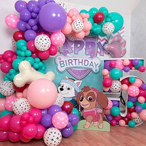 All-in-1 – Skye Paw Patrol Balloon Garland Arch Kit with Bonus Dog Bone & Paw Print Balloons – Pink Paw Patrol Balloons Girl for Paw Patrol Birthday