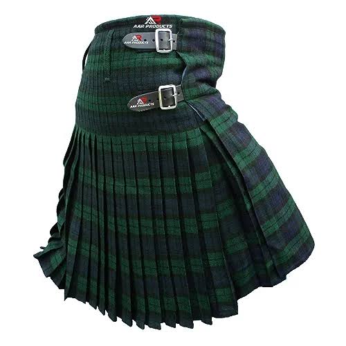 AAR Mens Kilt Scottish Tartan Kilt 13oz Highland Casual Kilt for Men 11 Tartans