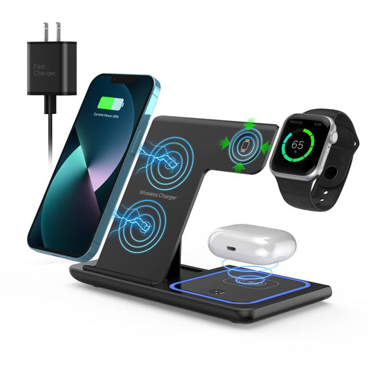 Wireless Charger,ANYLINCON 3 in 1 Wireless Charger Station for Apple iPhone/iWatch/Airpods,iPhone 14,13,12,11 (Pro, Pro Max)/XS/XR/XS/X/8(Plus)