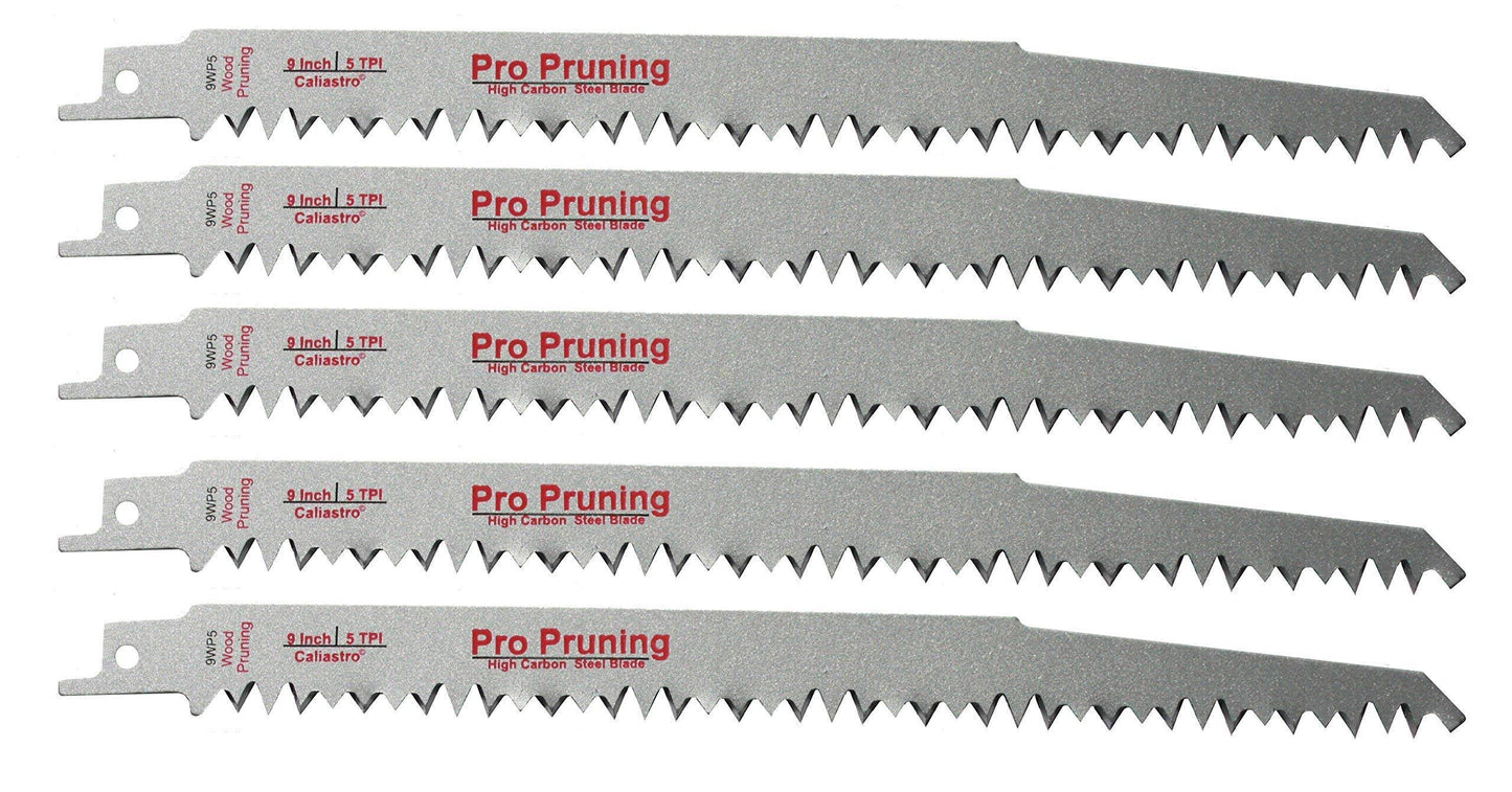 9-Inch Wood Pruning Reciprocating/Sawzall Saw Blades (5 TPI) - 5 Pack