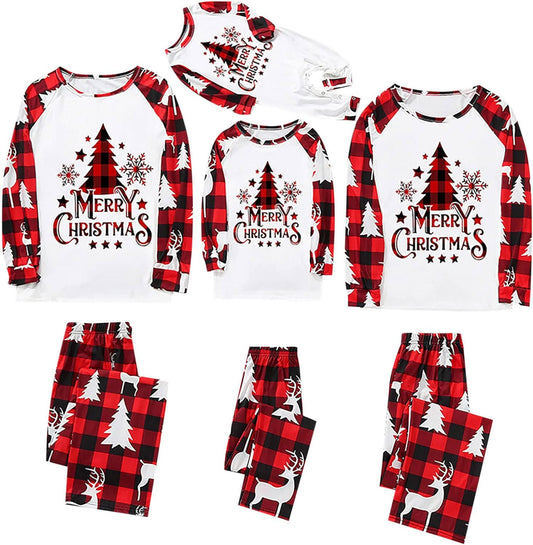 YSLMNOR Christmas Pajamas for Family Matching Pjs Set Classic Plaid Xmas Clothes for Teens Womens Mens 2023 Gifts