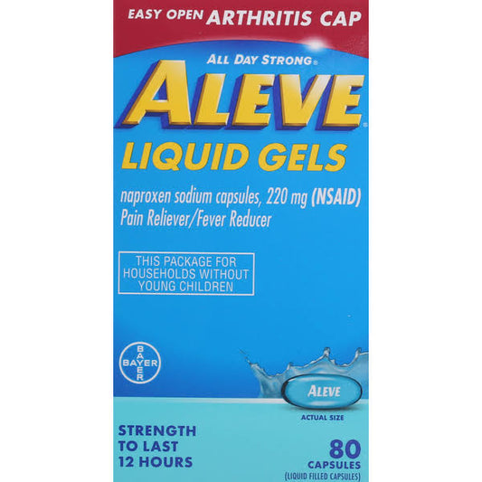 Aleve All Day Strong Pain Reliever/Fever Reducer, 220 mg, Liquid Gels, Capsules - 80 capsules