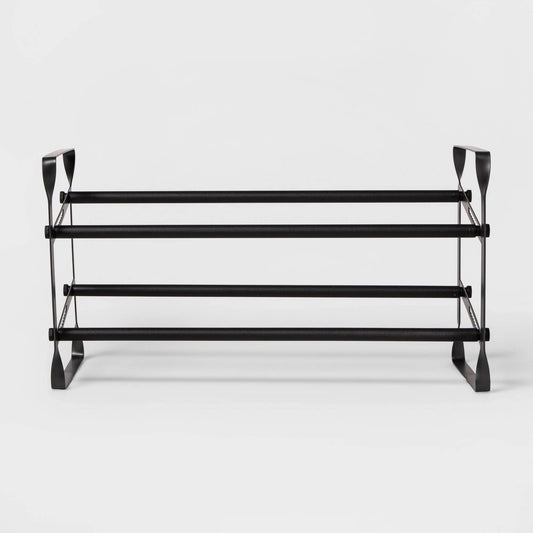 2 Tier Expandable Shoe Rack Gunmetal - Room Essentials