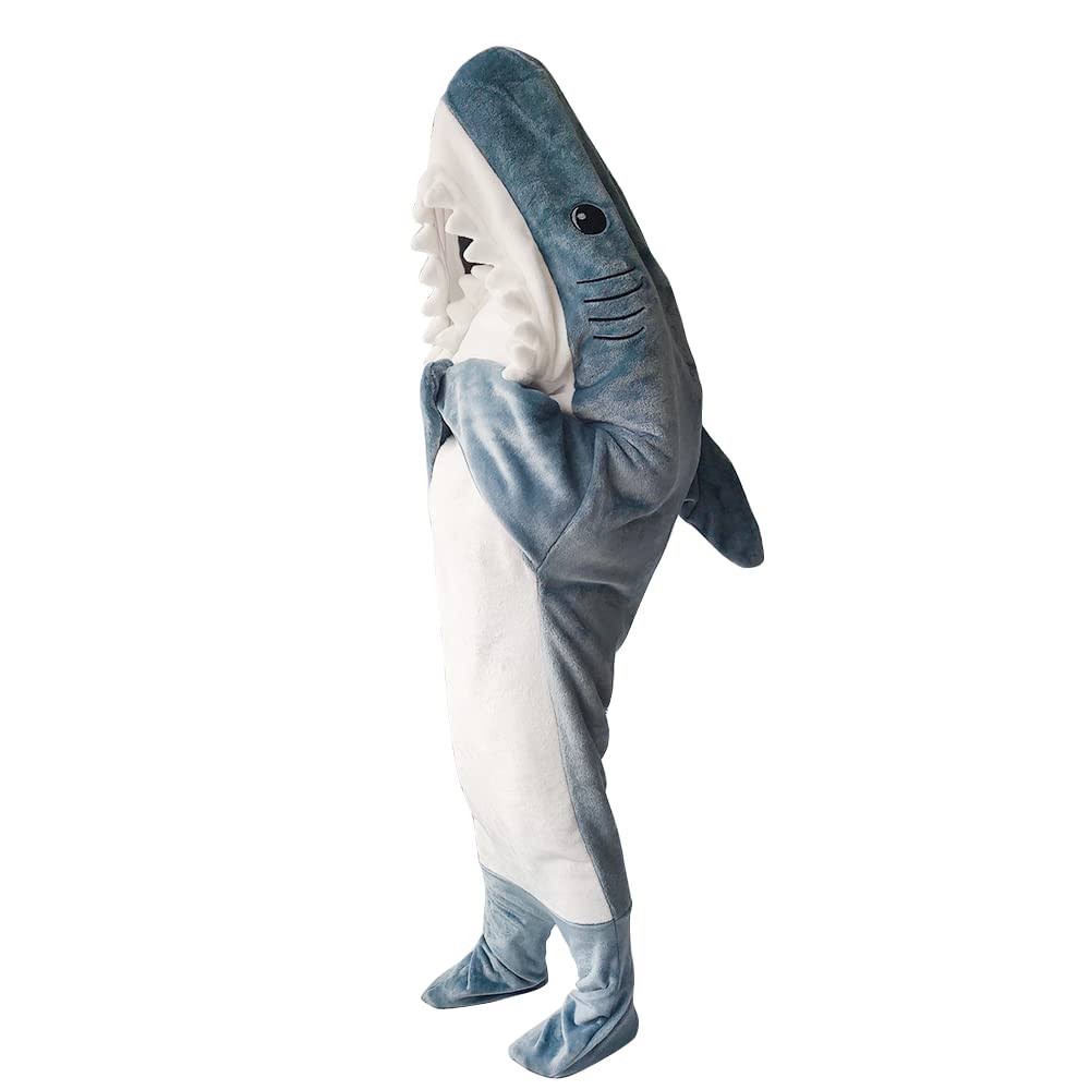 YemaYfly Cosplay Animal Shark Costume Shark Sleeping Bag Shark Onesie Pajamas Four Sizes for Heights 4 to 69 Shark Lovers