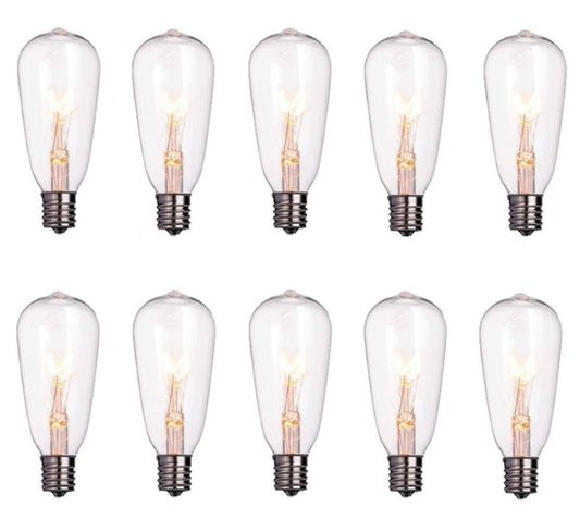 10 Pack Edison Light Bulbs Replacement 7-Watt C9/E17 Intermediate Screw Base