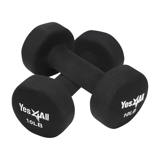 Yes4all 12 lbs Dumbbells Neoprene with Non Slip Grip - Great for Total