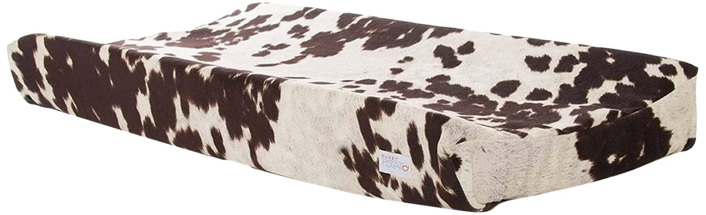 Western Cowboy Changing Pad Cover Super Soft Brown Cowhide