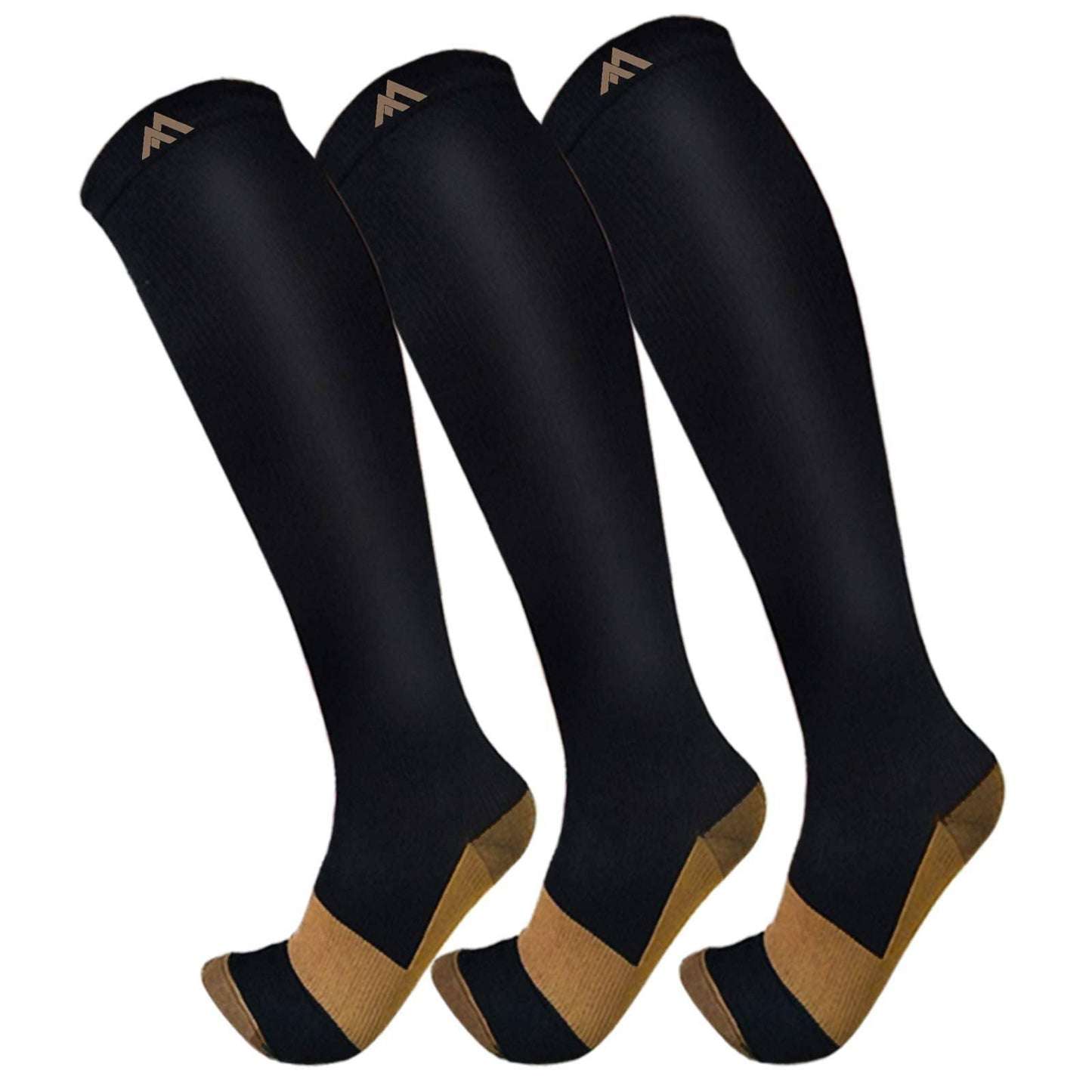 3 Pack Copper Compression Socks - Compression Socks Women & Men Circulation - Best for Medical Running Athletic