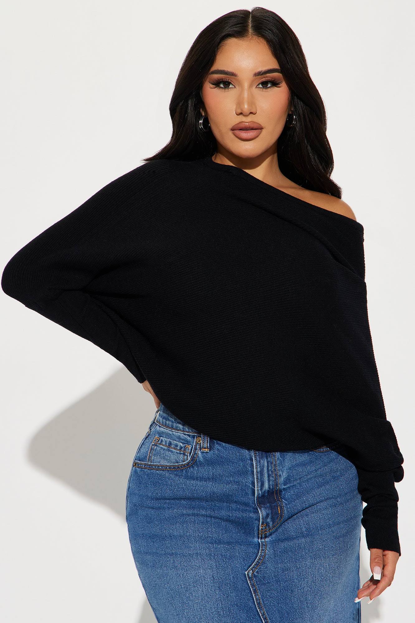 Womens Fashion Nova Karly Sweater in Black