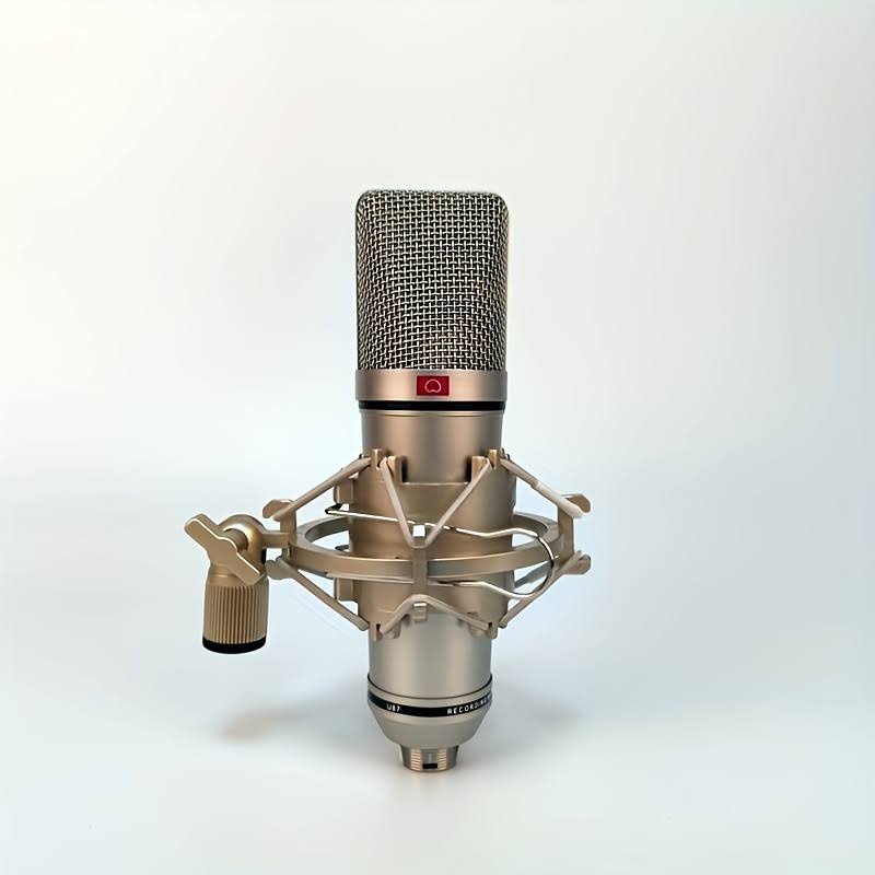 All-metal U87 Professional Condenser Microphone For Recording Podcast Live Gaming Microphone Kit With Shock Mount,Temu