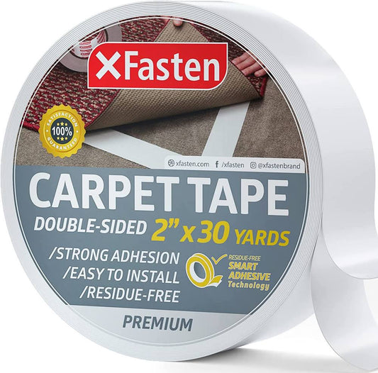 XFasten Double Sided Carpet Tape 2-Inch x 30 Yards