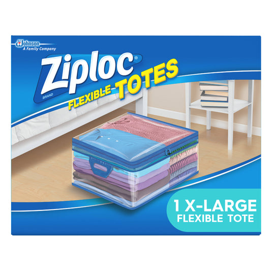 Ziploc Storage Bags for Clothes, Flexible Totes for Easy and Convenient Storage, XL, Pack of 4