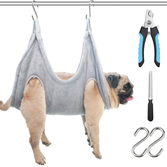 Wscxsc Dog Grooming Hammock,Pet Grooming Hammock,Dog Grooming Sling,Cats& Dogs Grooming RESTRAINT Bag,Dog Grooming Supplies,Dog Nail Clipper