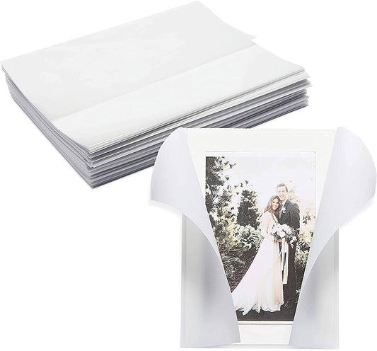 100 Pack Vellum Jackets for 5x7 Invitations Bulk Transparent Paper Envelope Liners for Wedding Cards