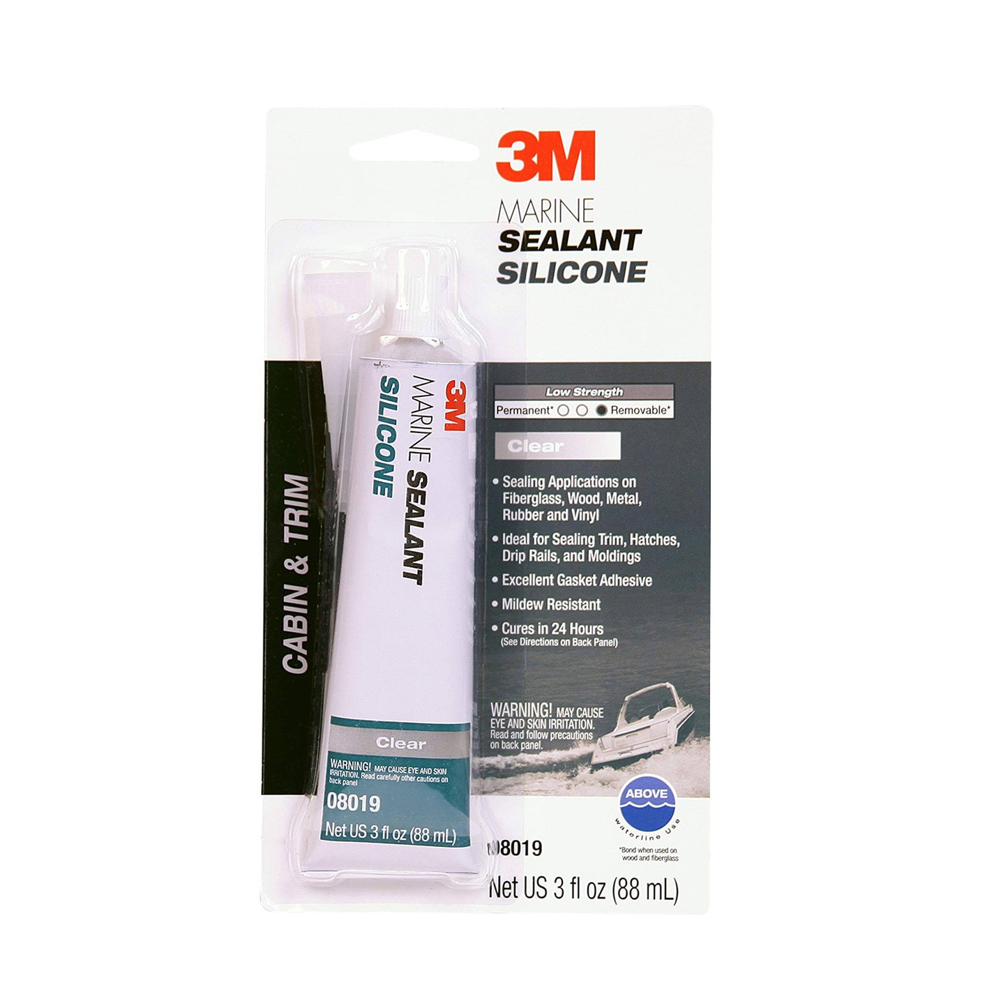 3M Marine Grade Silicone Sealant Clear 3 oz