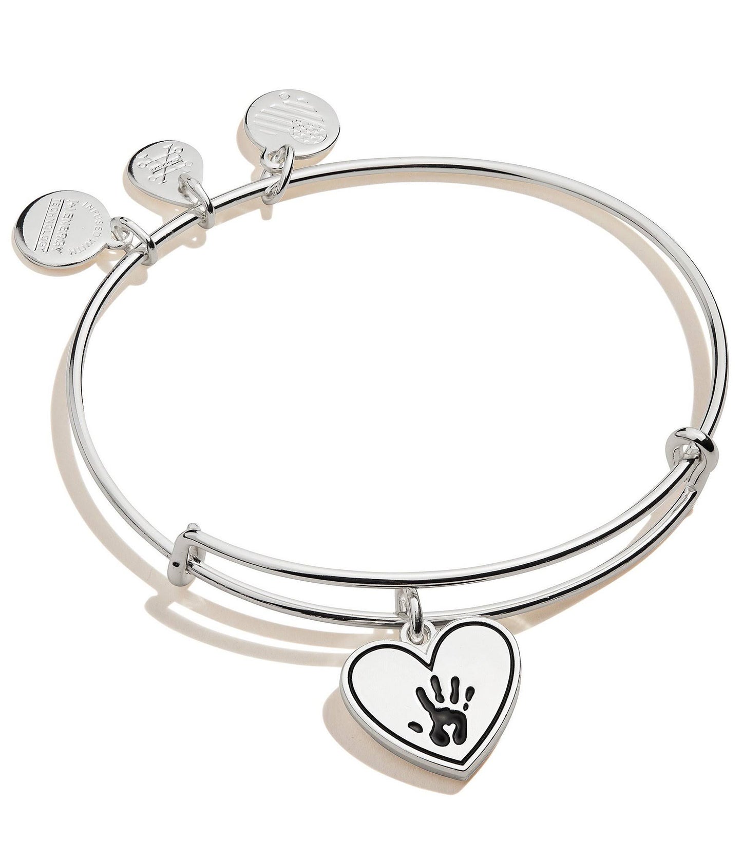 Alex and Ani Forever Touched My Heart Bangle Shiny Antique Gold