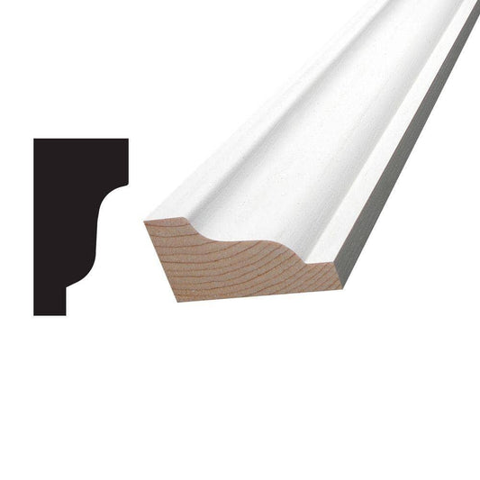 Alexandria Moulding 1-1/4 in. x 2-1/4 in. x 96 in. Primed Finger-Jointed Pine Wood Crown MOULDING, Primed White