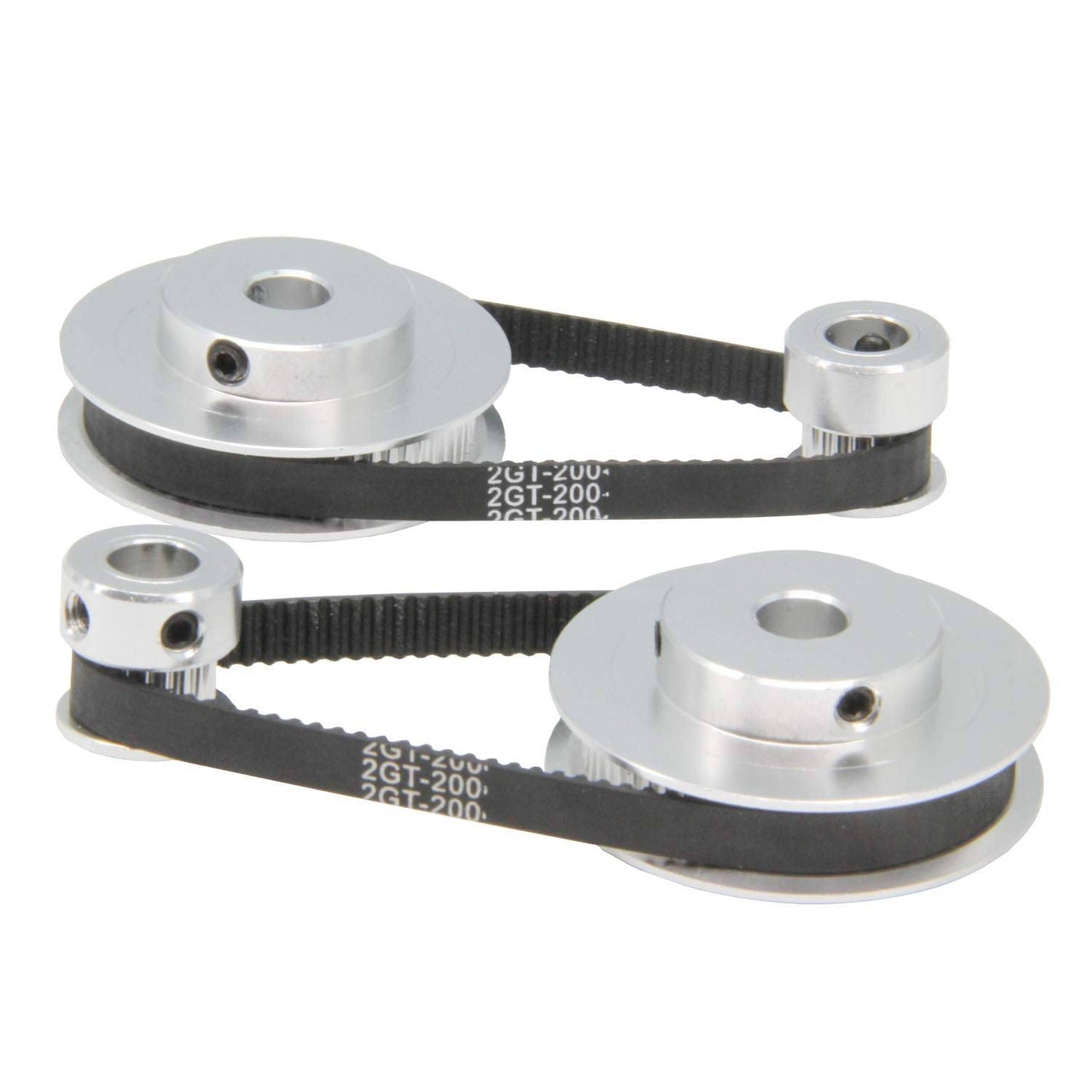 Zeberoxyz 2pcs Set GT2 Synchronous Wheel 20&60 Teeth 8mm Bore Aluminum Timing Pulley with 2pcs Length 200mm Width 6mm Belt (20-60T-8B-6)