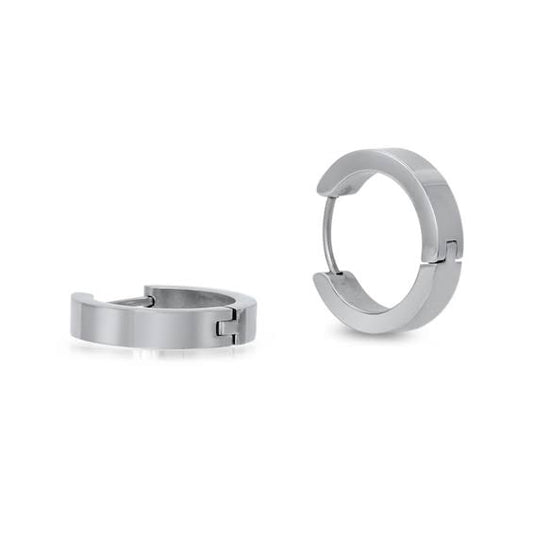 Zales Mens Huggie Hoop Earrings in Stainless Steel